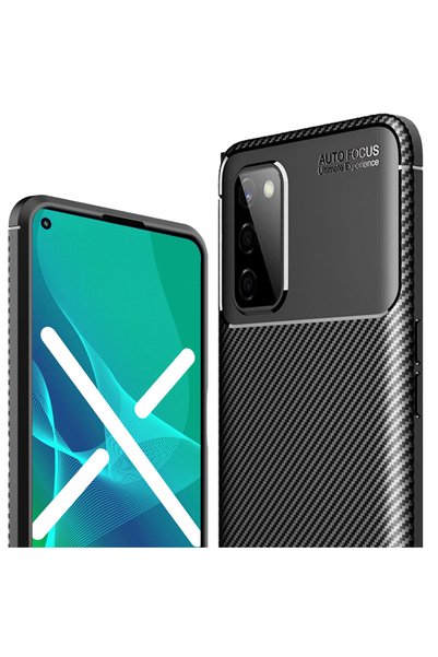 ERBORD Husă pentru Samsung Galaxy A03s, Carbon Gel, negru