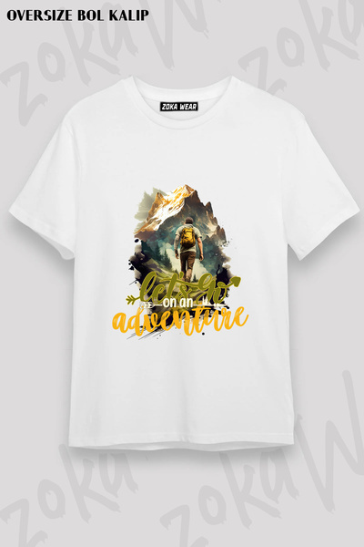 ZOKAWEAR Lets Go on an Adventure Written Day by Day and Nature Printed T-Shirt