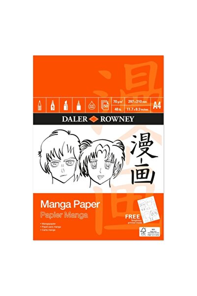 Daler Rowney Ανοιχτό Μάνγκα Σκιτσοτετράδιο Α4 (50 φύλλα 70γρ./τ.μ.)