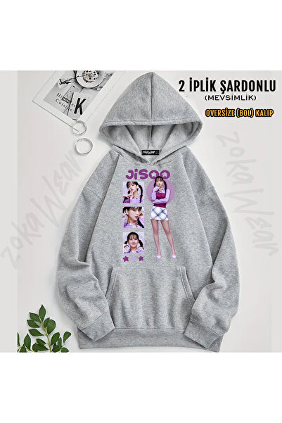 ZOKAWEAR Jisoo Blackpink Printed Hooded Sweatshirt