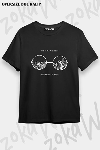 ZOKAWEAR Glasses Beatles John Lennon Printed T-Shirt