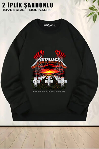 ZOKAWEAR Master of Puppets Metallica Printed Crew Neck Sweatshirt