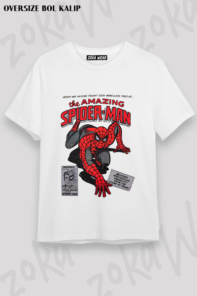 ZOKAWEAR Spider-Man Newspaper Print T-Shirt