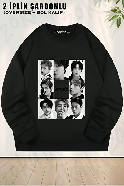 ZOKAWEAR Band K-Pop Ateez Printed Crew Neck Sweatshirt