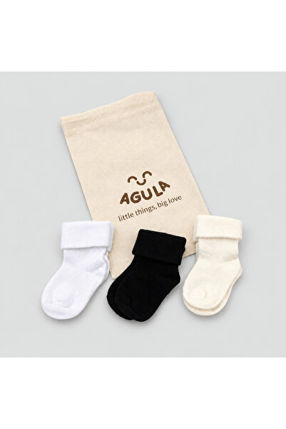 Agula 3-Piece 100% Cotton Newborn Baby Socks Set 0-6 Months