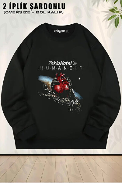 ZOKAWEAR Tokio Hotel Humanoid Rock Metal Group Printed Crew Neck Sweatshirt