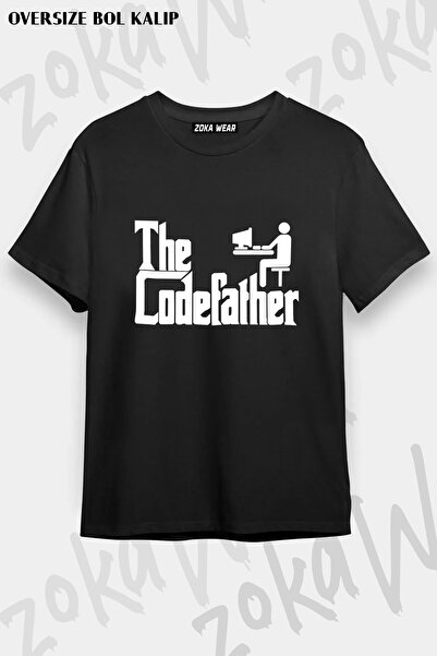 ZOKAWEAR The Codefather Godfather Computer Code Pirate Printed T-Shirt