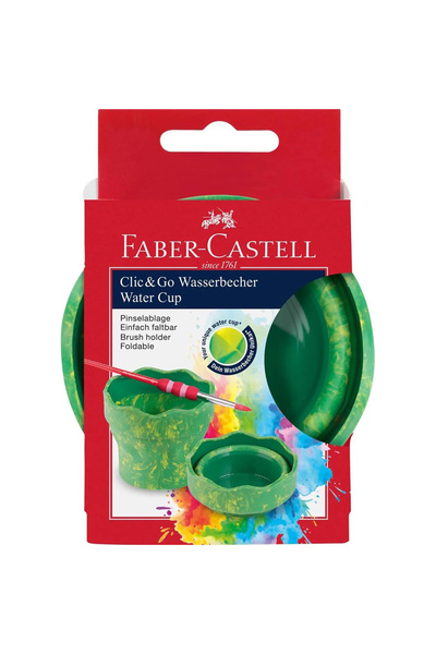 Faber Castell ΔΟΧΕΙΟ ΒΑΦΗΣ CLIC&GO ΠΡΑΣΙΝΟ ΜΑΡΜΑΡΙΝΟ