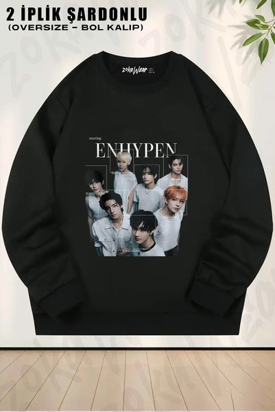 ZOKAWEAR Starring K Pop Enhypen Printed Crew Neck Sweatshirt