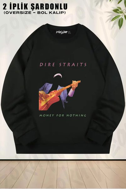 ZOKAWEAR Money for Nothing Dire Straits Printed Crew Neck Sweatshirt
