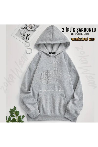 ZOKAWEAR The Matrix Design Printed Hooded Sweatshirt