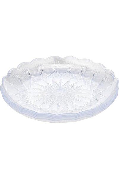 Hotpack Elegant Crystal Clear Plastic Plates, 21cm | Disposable Serving Dishe...