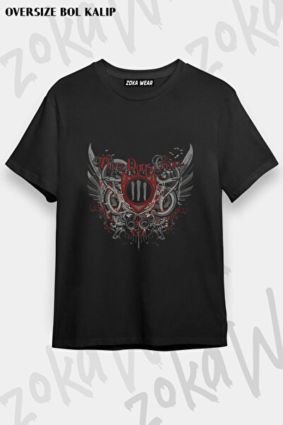 ZOKAWEAR Three Days Grace Black Printed T-Shirt