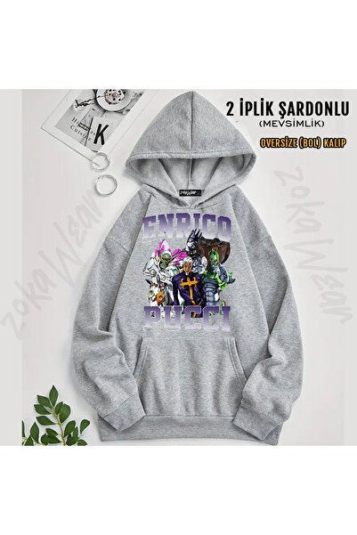 ZOKAWEAR Anime Jojo Bizarre Adventure Enrico Pucci Printed Hooded Sweatshirt