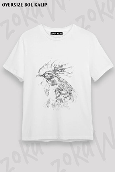 ZOKAWEAR Rooster Realistic Printed T-Shirt