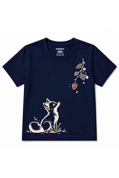 Rabona Fashion Tricou pentru copii cu grafică Vulpe și Floare de Căpșună