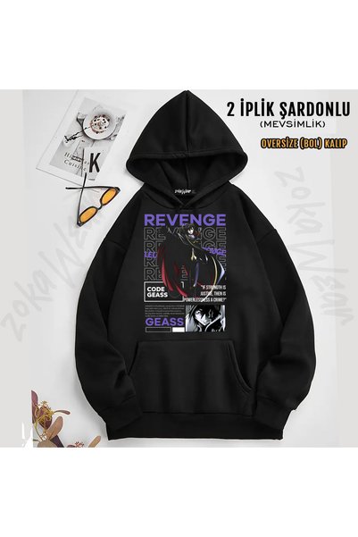 ZOKAWEAR Lelouch Anime Code Geass Printed Hooded Sweatshirt