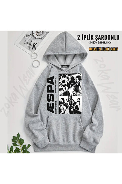 ZOKAWEAR Aespa K-Pop Printed Hooded Sweatshirt