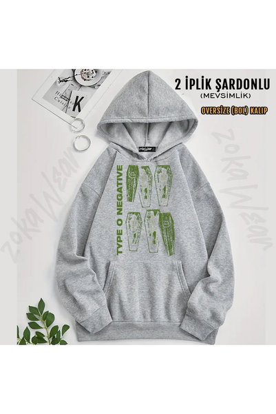 ZOKAWEAR Type O Negative 4 Dead Rock Metal Music Band Printed Hooded Sweatshirt
