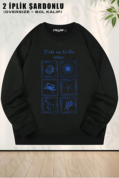 ZOKAWEAR Sea Edition Printed Crew Neck Sweatshirt