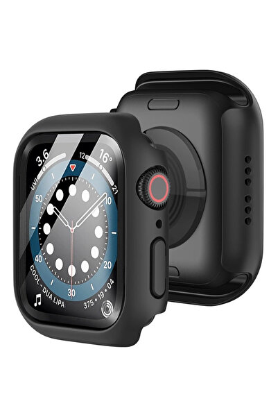 XGSM Carcasă + Sticlă 2 în 1 pentru Apple Watch 7/8/9 41mm, Negru