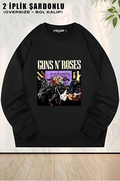 ZOKAWEAR Guns N Roses V52 Printed Crew Neck Sweatshirt