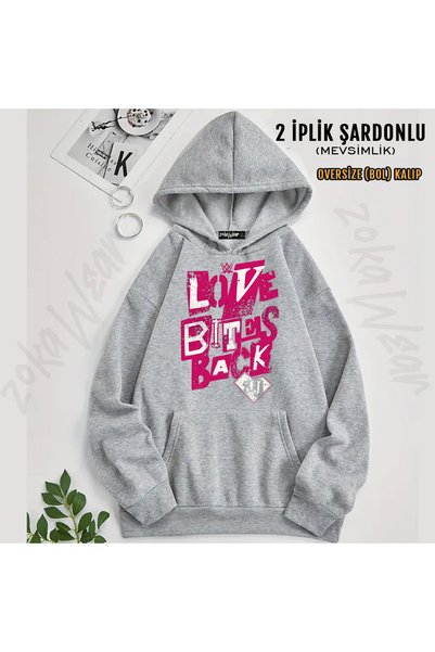 ZOKAWEAR Love Bites Back Wwe Aj Lee Printed Hooded Sweatshirt