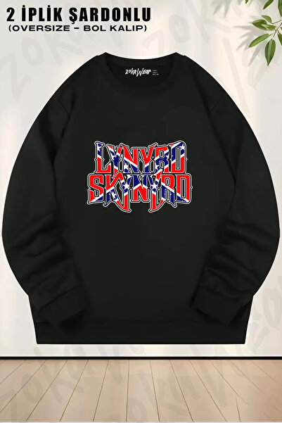 ZOKAWEAR Lynrd Skynyrd Printed Crew Neck Sweatshirt