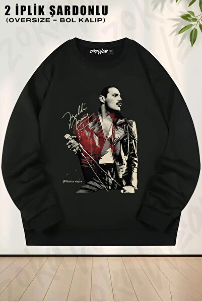 ZOKAWEAR Legend Queen Freddie Mercury Printed Crew Neck Sweatshirt