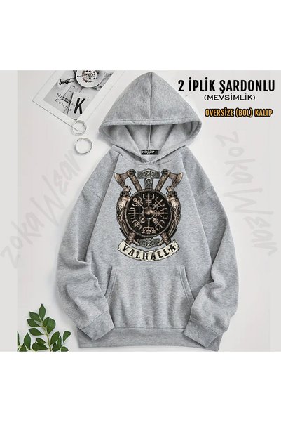 ZOKAWEAR Valhalla Vikings Printed Hooded Sweatshirt