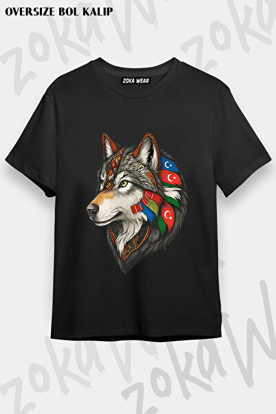ZOKAWEAR Turkish States Turan Wolf Printed T-Shirt