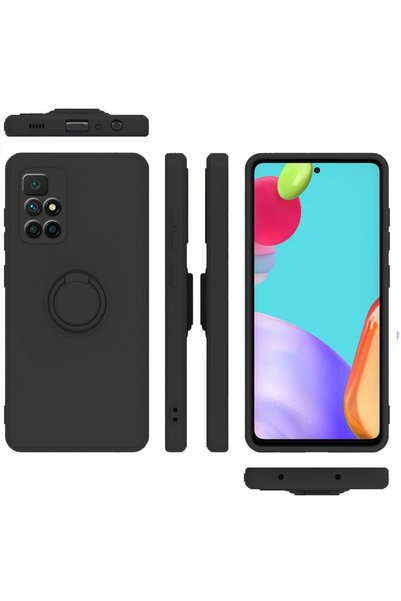 ERBORD Husă tip inel netedă pentru Xiaomi Redmi 10, Negru