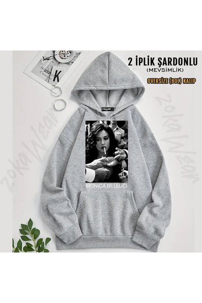 ZOKAWEAR Smoke Monica Belluci Printed Hooded Sweatshirt