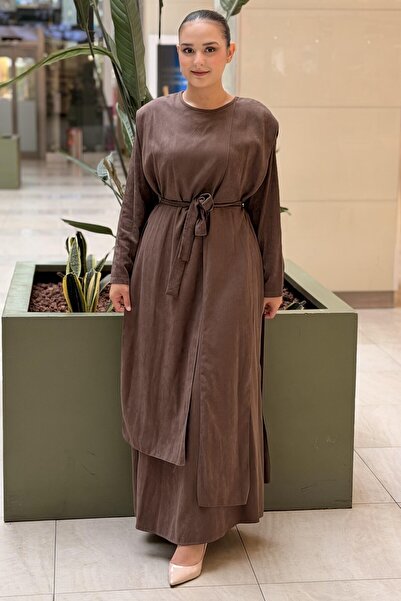 Ceremony Venus Suede Dress with Front and Back Panels