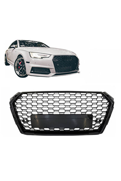 Carner Μάσκα για Audi A4 B9 16-19 Εμφάνιση RS4 Κυψελωτή Γυαλιστερό Μαύρο 1 Τε...