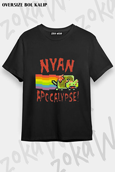 ZOKAWEAR Nyan Nyan Cat Printed T-Shirt