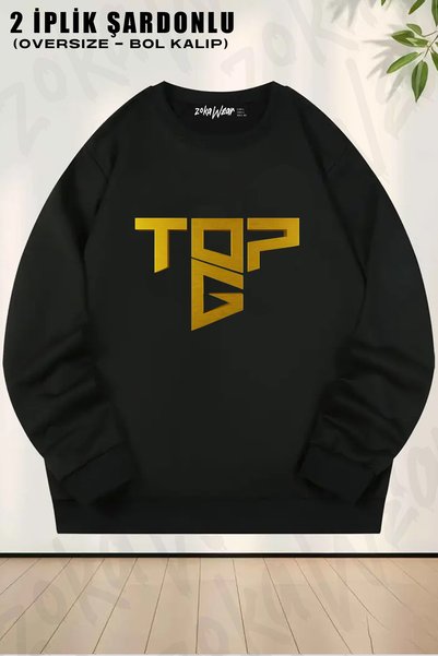 ZOKAWEAR Logo Topg Andrew Tate Printed Crew Neck Sweatshirt