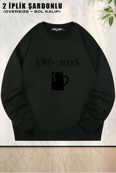 ZOKAWEAR Φούτερ με στρογγυλή λαιμόκοψη και τύπωμα «Lord Of The Beers» (Ο Άρχο...