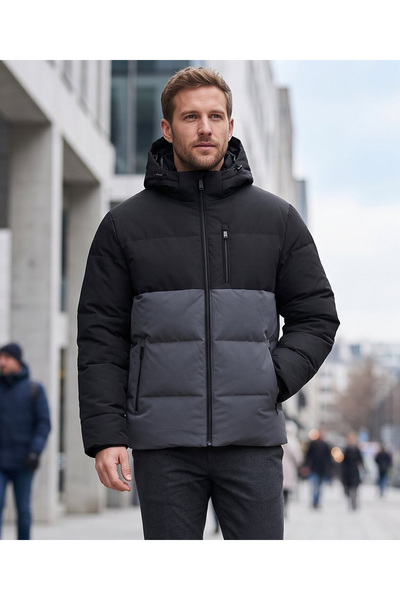Jack & Jones Jjbecks Puffer Jacket Men's Casual Coat Gray
