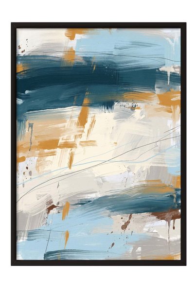 Postifull Poster cu tușe abstracte de pensulă – Tablou cu ramă neagră Nr. 180027