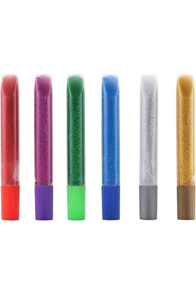 GENERAL Lawazim Glitter Glue 6-Piece Set | Colored, Washable, Non-Toxic Glitt...