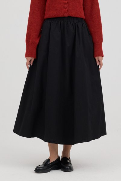 martedi Comfortable Cut Skirt with Elastic Waist and Pockets