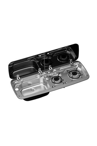 Dometic Aragaz cu 2 arzătoare și chiuvetă cu capac de sticlă HSG 2370 L