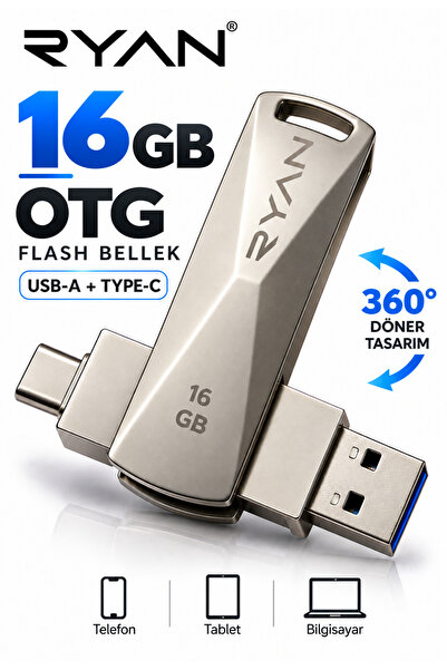 Ryan 16 GB OTG Flash Bellek Type-C USB Bellek USB 3.0 Çift Girişli 2in1