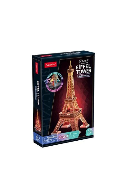 Cubic Fun Puzzle 3D 306-L534H Turnul Eiffel Noaptea LED 51 piese Colecție