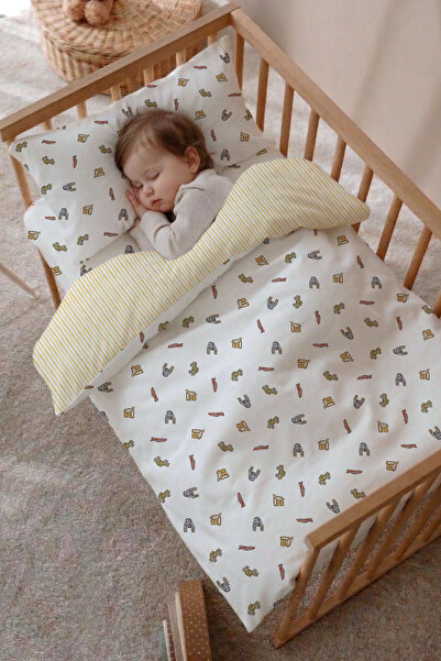 Tuğba Kuğu Montessori Duvet Cover (100X200 cm) and Fitted Sheet Set - Tiny Tracks