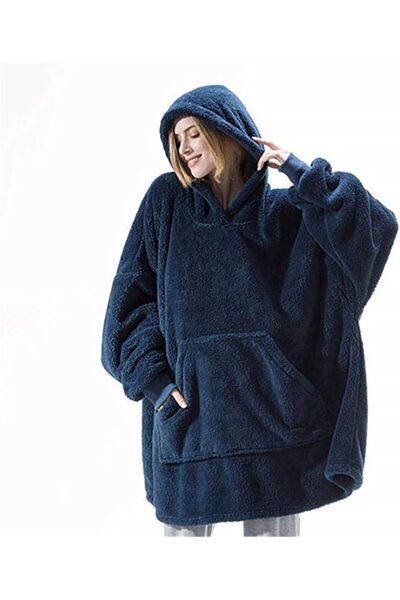 Generic Thicken Sherpa Fluffle Sweatshirt Blanket Warm Cozy Oversized Wearabl...