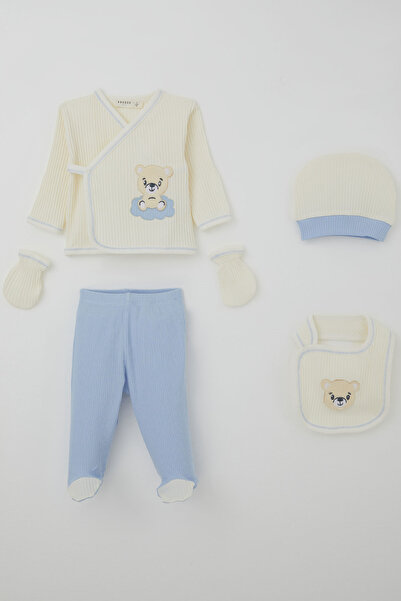 Breeze Baby Boy Hospital Release Set of 5 Cute Baby Teddy Bears Embroidered 0...
