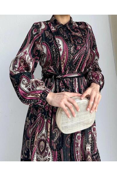 MELEK ARAZ Fuchsia Ethnic Pattern Dress