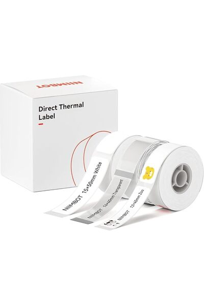 NiiMbot شريط طابعة الملصقات لطابعات D110/D11/D101، حزمة من 3 رولات متعددة الأ...